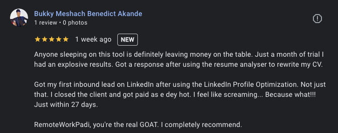 User review screenshot